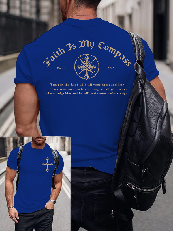 Faith Is My Compass Jesus God Christian Cotton T-Shirt