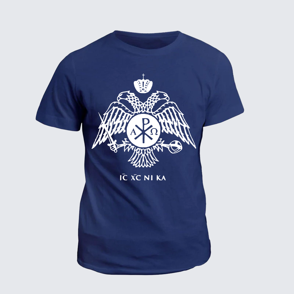 ICXCNIKA Orthodox Byzantine Eagle Jesus God Christian Cotton T-Shirt