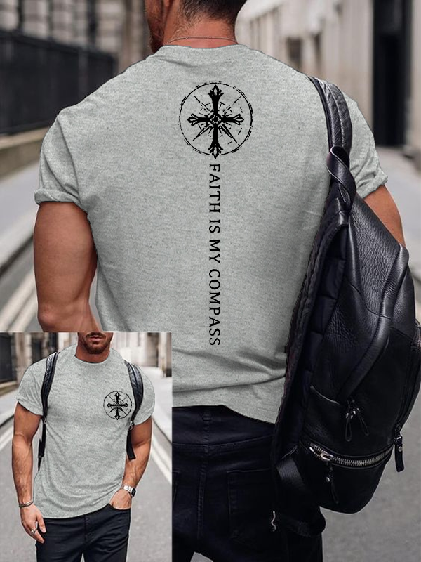 Faith Is My Compass Jesus God Christian Cotton T-Shirt