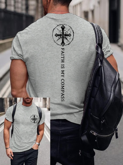 Faith Is My Compass Jesus God Christian Cotton T-Shirt