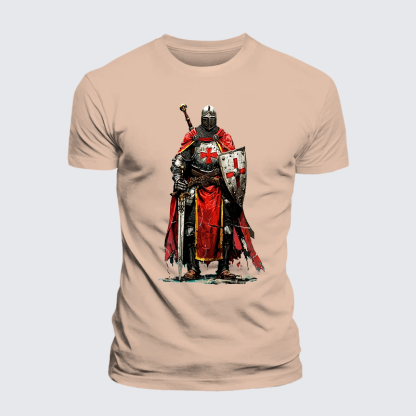 Crusaders Jesus God Christian Premium Mercerized Cotton Tee