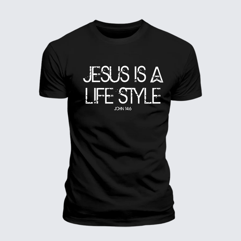Jesus Is A Life Style Jesus God Christian Premium Mercerized Cotton Tee