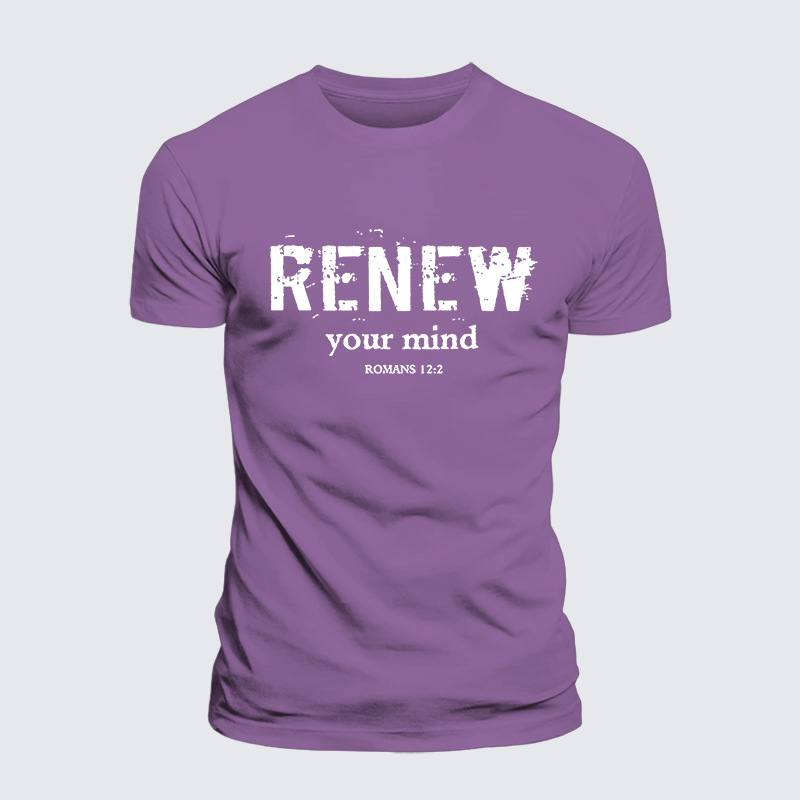 Renew Your Mind Jesus God Christian Premium Mercerized Cotton Tee