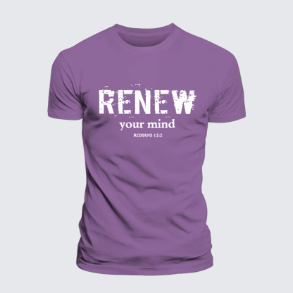 Renew Your Mind Jesus God Christian Premium Mercerized Cotton Tee