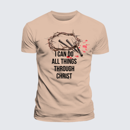 I Can Do All Things Through Christ Jesus God Christian Premium Mercerized Cotton Tee