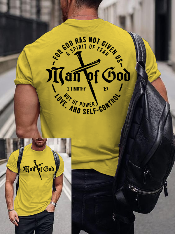 Man of God Jesus God Christian Cotton T-Shirt
