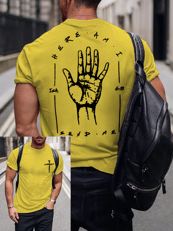 Here I Am Send Me - Bible Verse Isaiah 6:8 Jesus God Christian Cotton T-Shirt