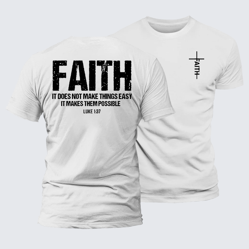 Faith Jesus God Christian Premium Mercerized Cotton Tee