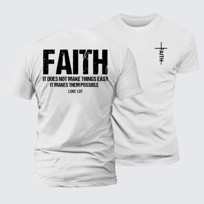 Faith Jesus God Christian Premium Mercerized Cotton Tee