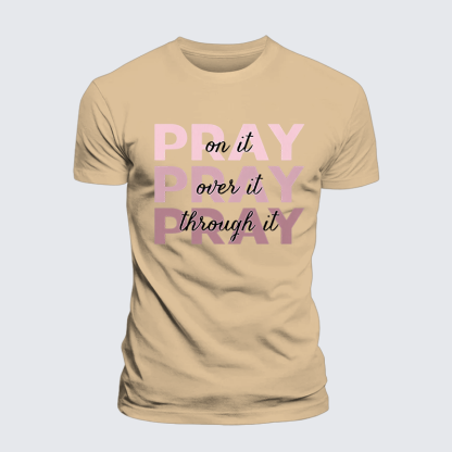 Pray Jesus God Christian Premium Mercerized Cotton Tee