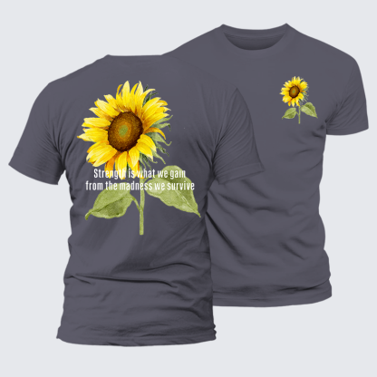 Strength Is What We Gain Jesus God Christian Premium Mercerized Cotton Tee