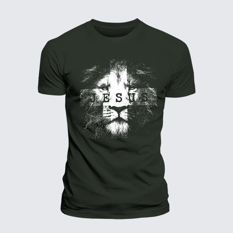 Jesus Lion Jesus God Christian Premium Mercerized Cotton Tee