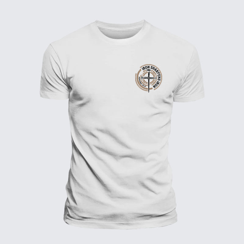 Iron Sharpens Iron - Proverbs 27:17 Jesus God Christian Cotton T-Shirt