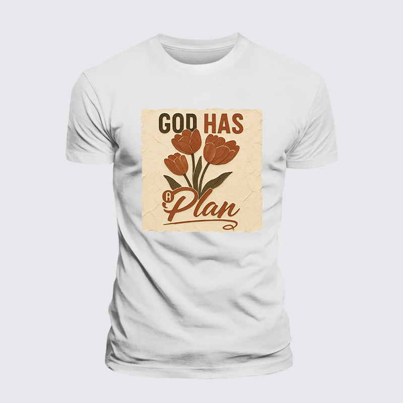 God Has A Plan Jesus God Christian Premium Mercerized Cotton Tee