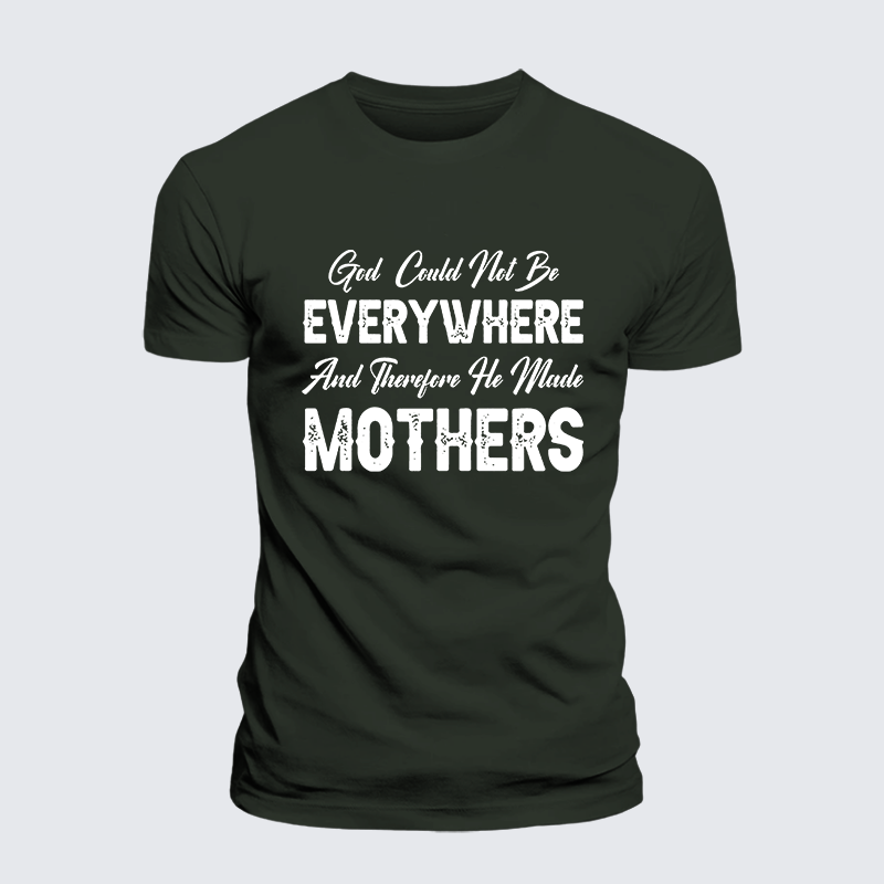 God Made Mothers  Jesus God Christian Premium Mercerized Cotton Tee