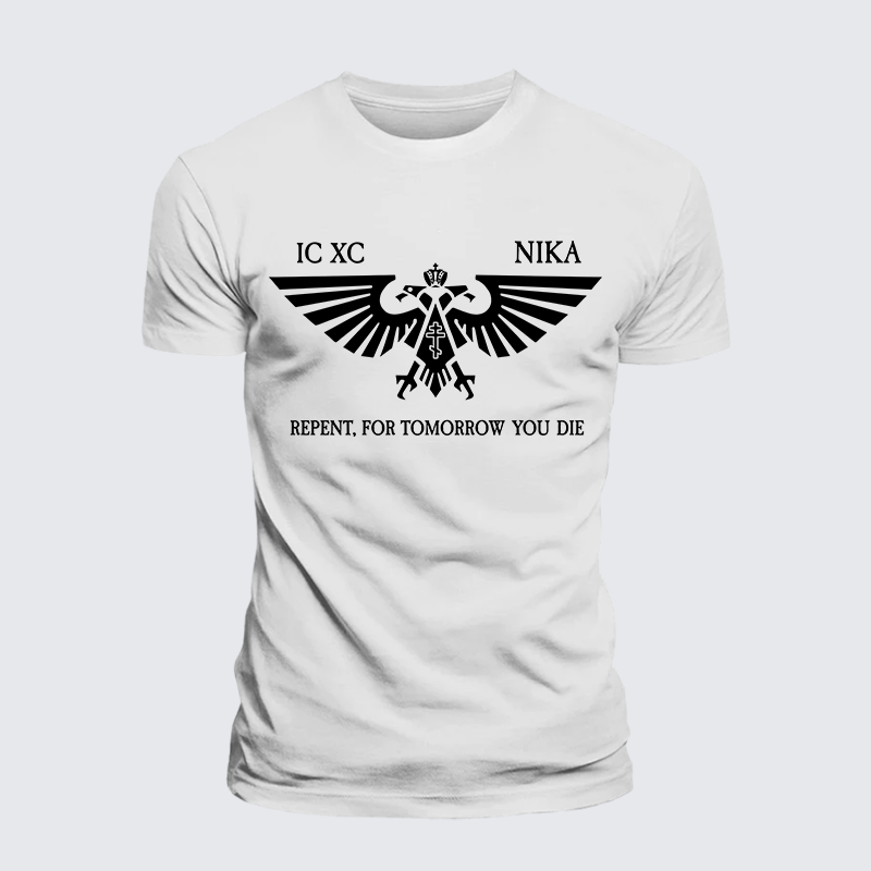 Orthodox Warhammer Jesus God Christian Premium Mercerized Cotton Tee