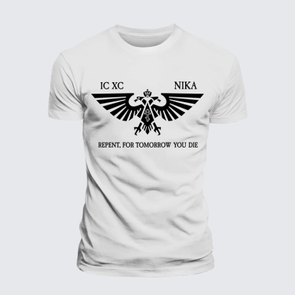 Orthodox Warhammer Jesus God Christian Premium Mercerized Cotton Tee
