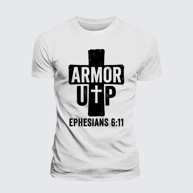 Armor Up Jesus God Christian Premium Mercerized Cotton Tee