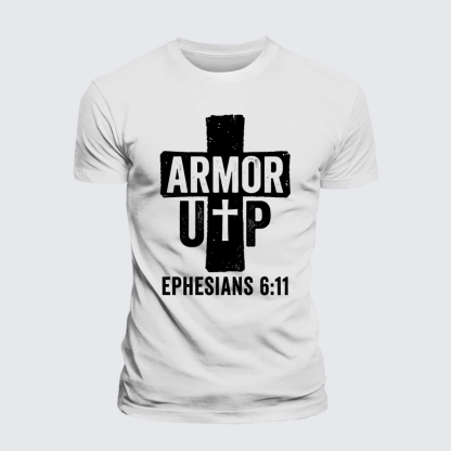 Armor Up Jesus God Christian Premium Mercerized Cotton Tee