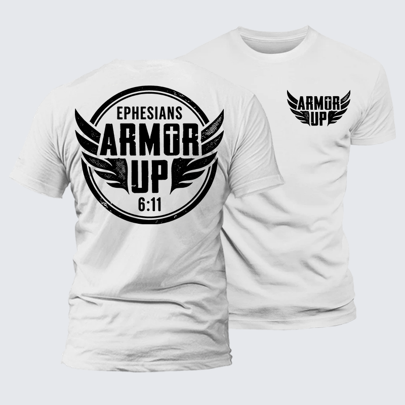 Armor Up Jesus God Christian Premium Mercerized Cotton Tee