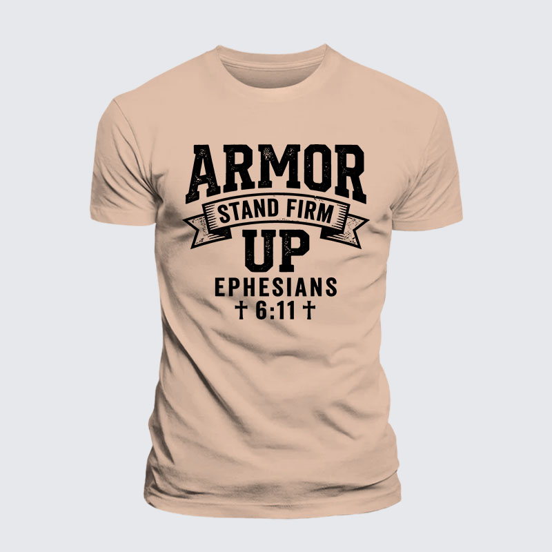 Armor Up Jesus God Christian Premium Mercerized Cotton Tee