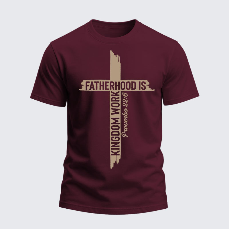 Heavyweight Cotton Tee - Fatherhood is Kingdom Work