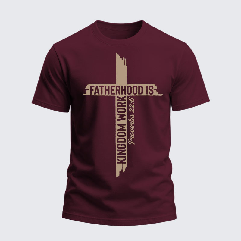 Heavyweight Cotton Tee - Fatherhood is Kingdom Work