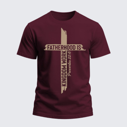 Heavyweight Cotton Tee - Fatherhood is Kingdom Work