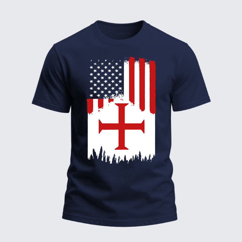 Heavyweight Cotton Tee - Crusader Flag
