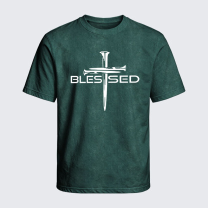 Washed T-Shirt - Cross Blessed