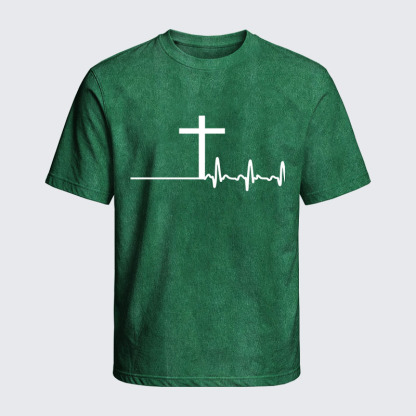 Washed T-Shirt - ECG Cross