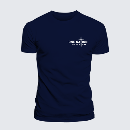 One Nation Under God Cross Jesus God Christian Cotton T-Shirt