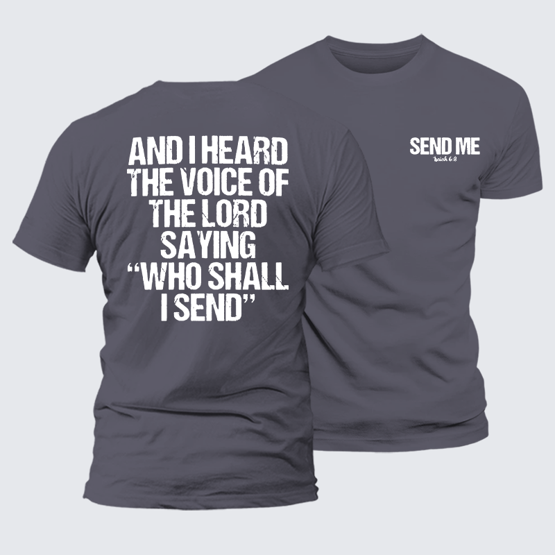 Send Me Isaiah 6:8 Jesus God Christian Premium Mercerized Cotton Tee