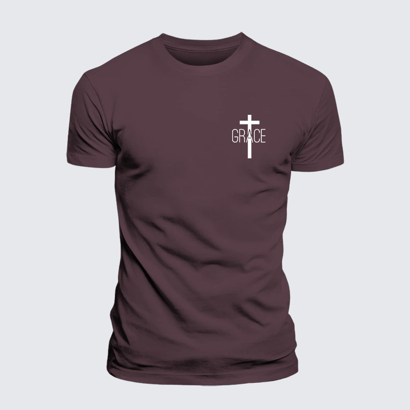 Grace Cross Jesus God Christian Premium Mercerized Cotton Tee