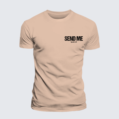 Isaiah 6:8 - SEND ME Jesus God Christian Premium Mercerized Cotton Tee