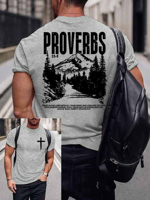 Proverbs 3:5-6 Jesus God Christian Cotton T-Shirt