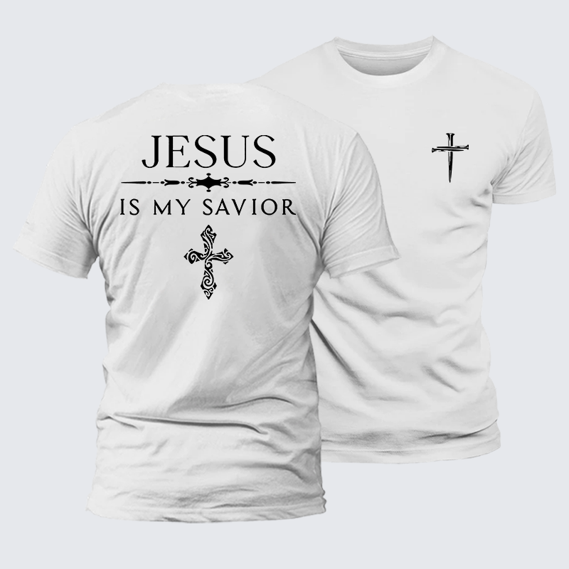Jesus Is My Savior Jesus God Christian Premium Mercerized Cotton Tee