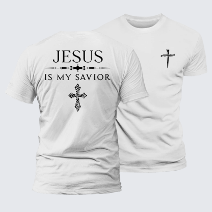 Jesus Is My Savior Jesus God Christian Premium Mercerized Cotton Tee