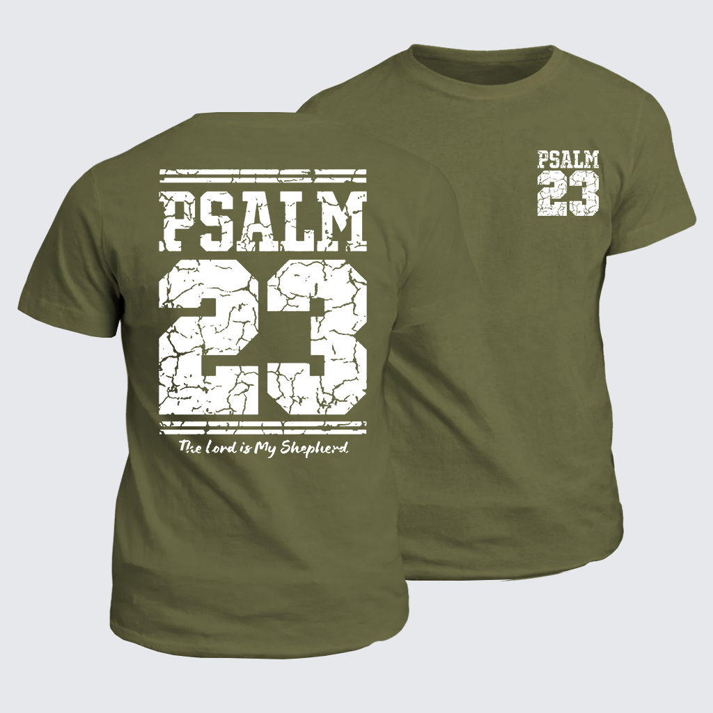Psalm 23 The Lord Is My Shepherd Jesus God Christian Cotton T-Shirt