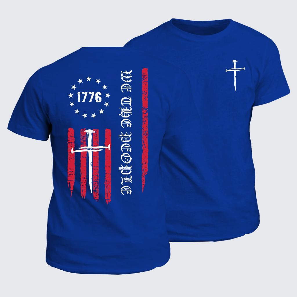 We The People  Flag Cross Jesus God Christian Cotton T-Shirt