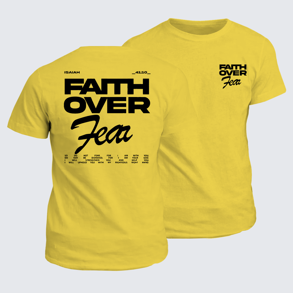 Faith Over Fear Jesus God Christian Cotton T-Shirt