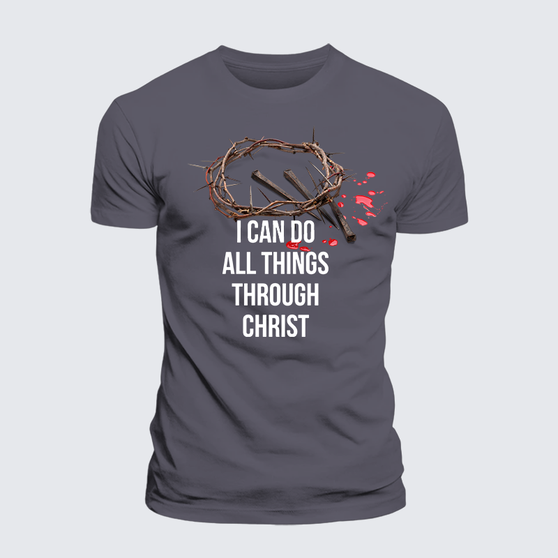 I Can Do All Things Through Christ Jesus God Christian Premium Mercerized Cotton Tee