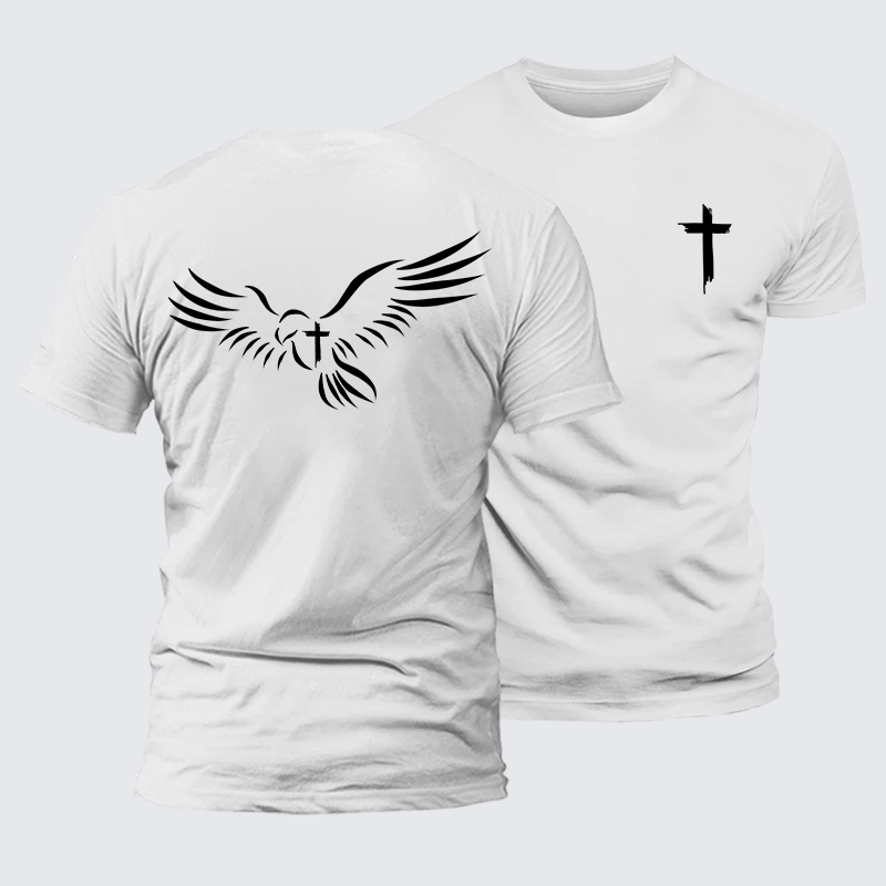Wings Like Eagles Jesus God Christian Premium Mercerized Cotton Tee