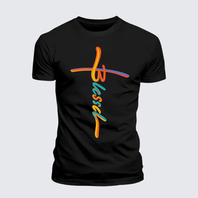 Man Of God Husband Dad Jesus God Christian Cotton T-Shirt