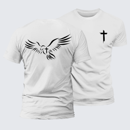 Wings Like Eagles Jesus God Christian Premium Mercerized Cotton Tee