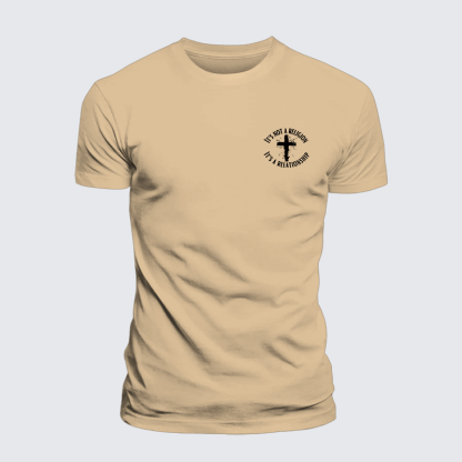 It's Not A Religion It's A Relationship Jesus God Christian Premium Mercerized Cotton Tee