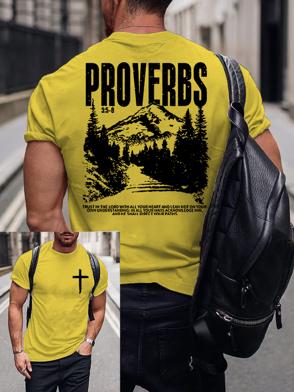 Proverbs 3:5-6 Jesus God Christian Cotton T-Shirt
