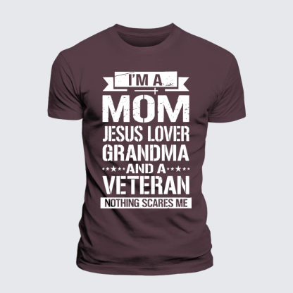 I'm A Mom-Jesus Lover-Grandma-Veteran Jesus God Christian Premium Mercerized Cotton Tee