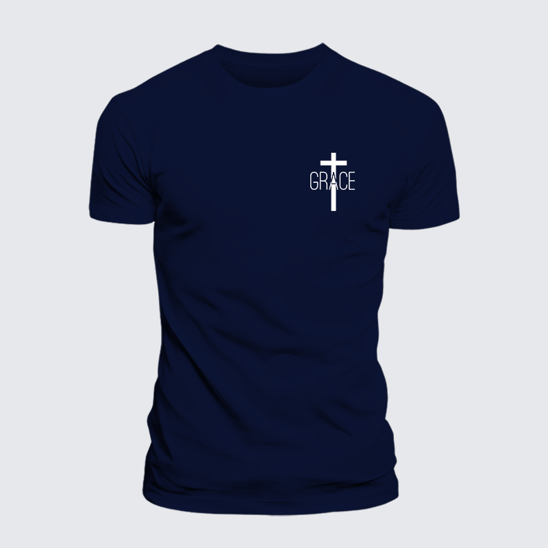 Grace Cross Jesus God Christian Cotton T-Shirt