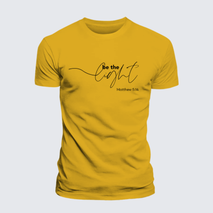 Be The Light Jesus God Christian Premium Mercerized Cotton Tee